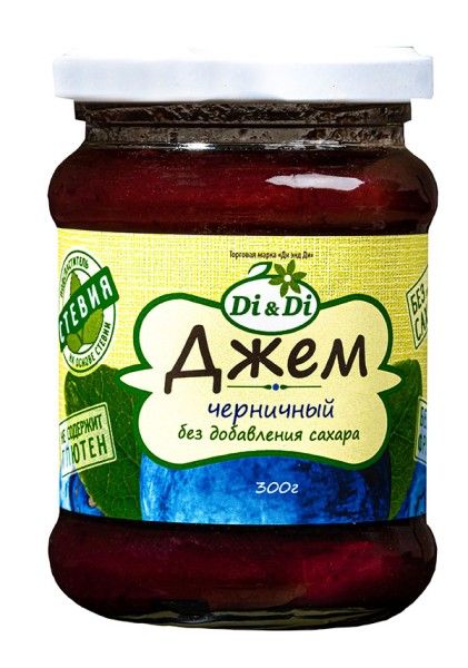 Изображение товара Джем Di Di Черничный без сахара 300г Джем Di Di Черничный без сахара 300г фотография