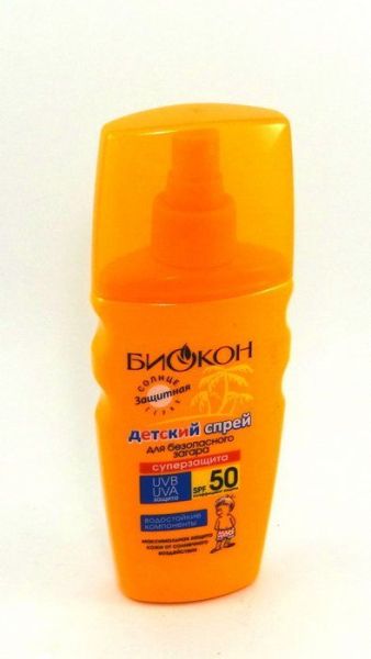 Изображение товара Биокон Солнце SPF50 спрей детский для безопасного загара 160 мл Биокон Солнце SPF50 спрей детский для безопасного загара 160 мл фотография