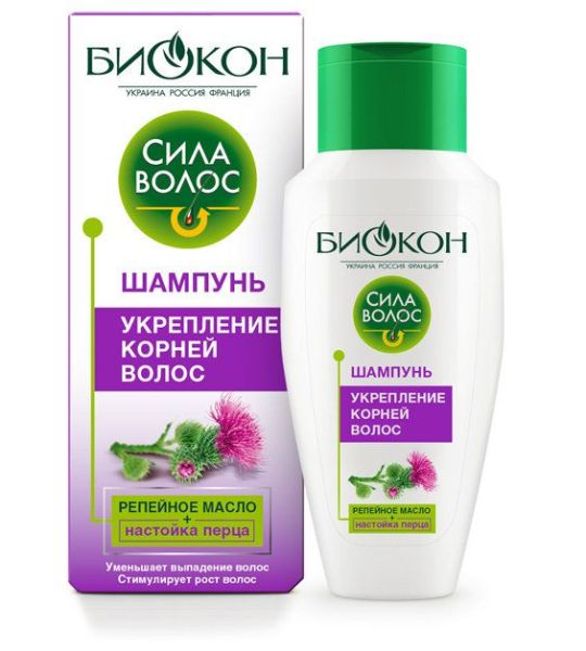 Изображение товара Биокон сила волос репейник шампунь для укрепления корней волос 215мл Биокон сила волос репейник шампунь для укрепления корней волос 215мл фотография