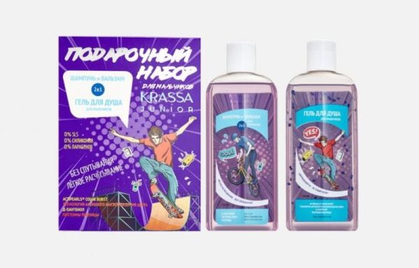 Изображение товара Krassa junior Подарочный набор для мальчиков (Гель для душа и Шампунь) Krassa junior Подарочный набор для мальчиков (Гель для душа и Шампунь) фотография
