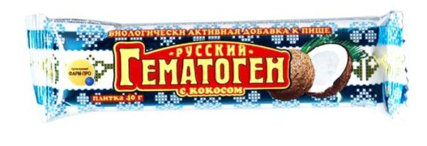 Изображение товара Гематоген Русский с кокосом 40г Гематоген Русский с кокосом 40г фотография