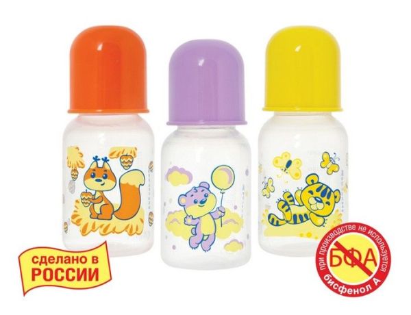 Изображение товара Бутылочка детская КУРНОСИКИ Мои любимые животные полипропиленовая с латексной соской, 125мл Бутылочка детская КУРНОСИКИ Мои любимые животные полипропиленовая с латексной соской, 125мл фотография