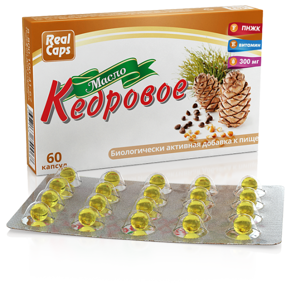Изображение товара Масло кедровое 0,3 г № 60 капсул Масло кедровое 0,3 г № 60 капсул фотография