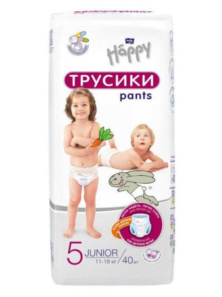 Изображение товара Трусики Bella Happy Джуниор 11-18кг 40шт Трусики Bella Happy Джуниор 11-18кг 40шт фотография